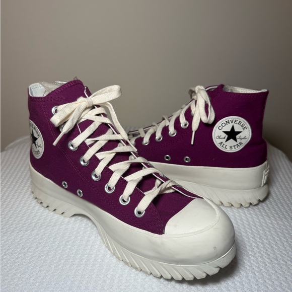 Shoes - Converse Run Star Hike High Top Sneakers — Purple / White Unisex